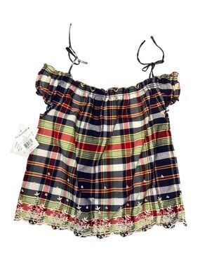 Polo by Ralph Lauren Girls Plaid Tank Top in Navy, Red, Yellow